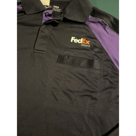 FedEx Employee Uniform Long Sleeve Reflective Polo Shirt XL GREAT CONDITION - Picture 4 of 8